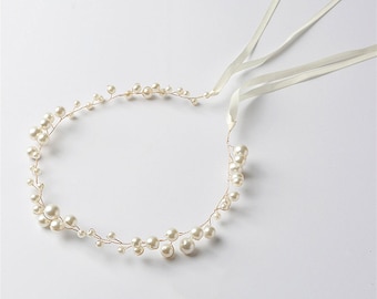Bridal Pearl Hair Vine - Wedding Hair Accessories - Pearl Tiara