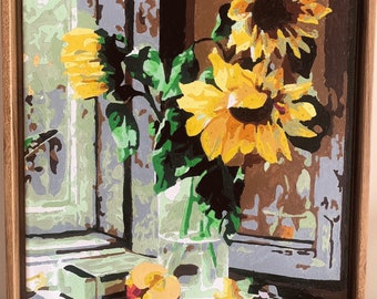 Sunflower digital Painting Sun Sunflower art Sunflower oil painting Digital works Flower digital illustration digital painting