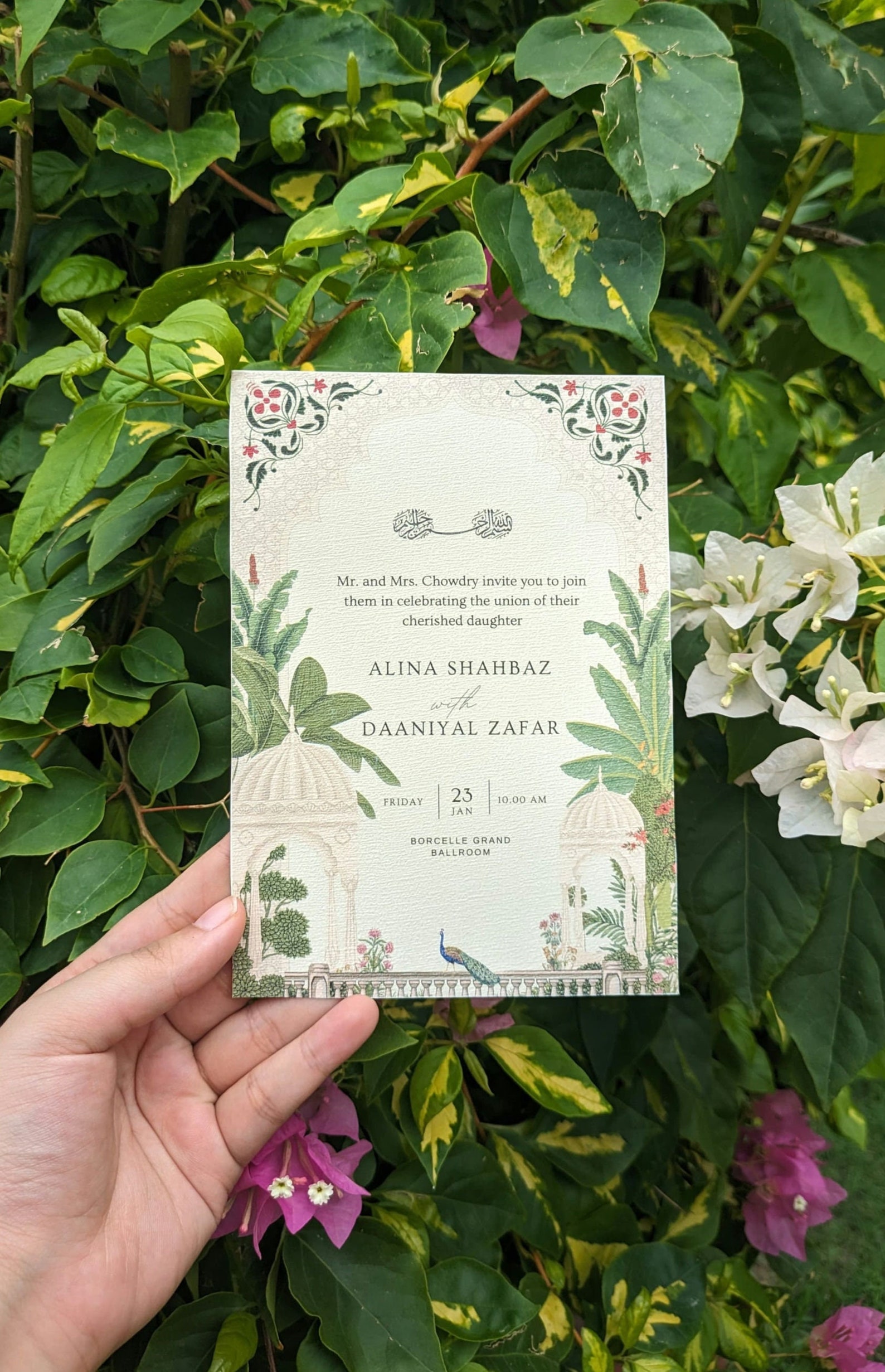 Mughal Wedding Invite, Modern Indian Wedding Card Design , Elegant ...