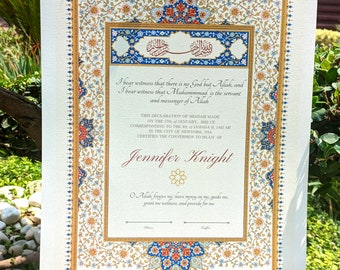 Customizable Islamic Shahada Certificate, New Muslim Gift, Islamic Conversion Digital Print  (Canva Template)