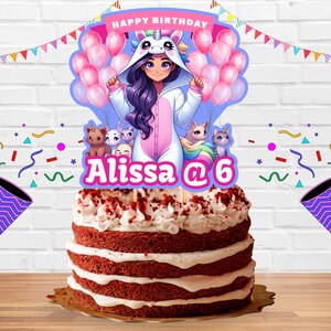 Personalize Aphmau Cake Topper Girl Customizable Unicorn Girl Cake ...