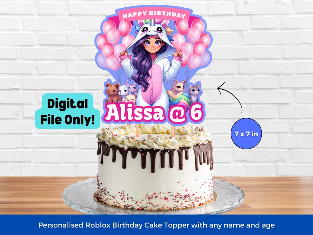 Personalize Aphmau Cake Topper for Girl Customizable Unicorn Girl Cake ...