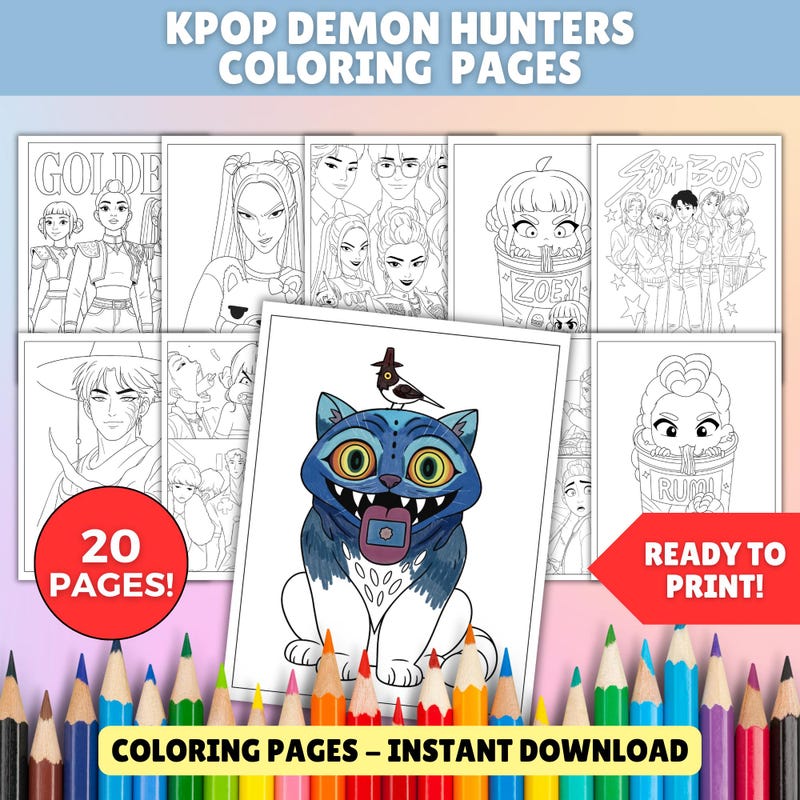 Kpop Demon Hunters Colouring Etsy Kpop Demon Hunters Colouring Etsy