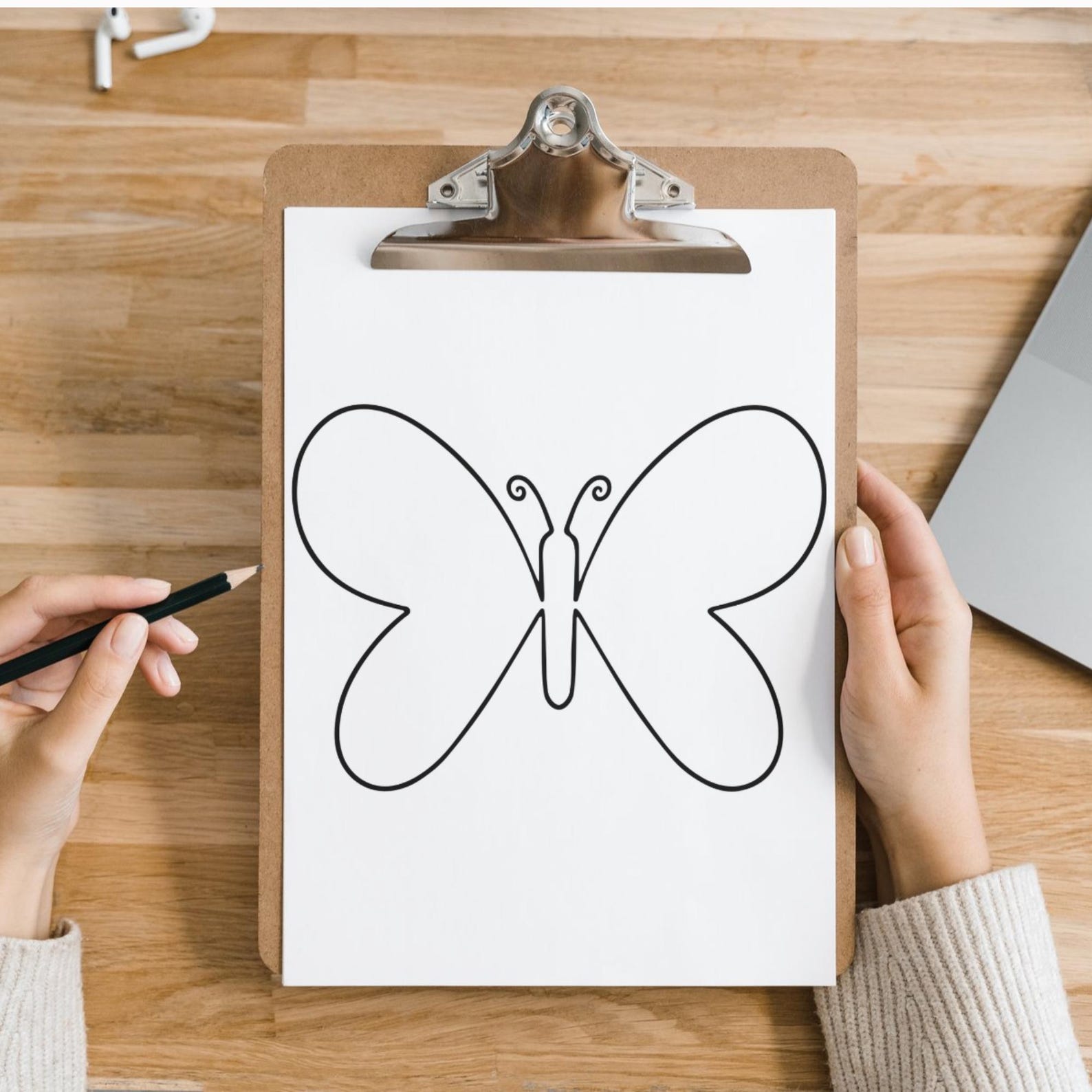 Printable Butterfly Template PDF 5 Butterfly Coloring Page Spring ...