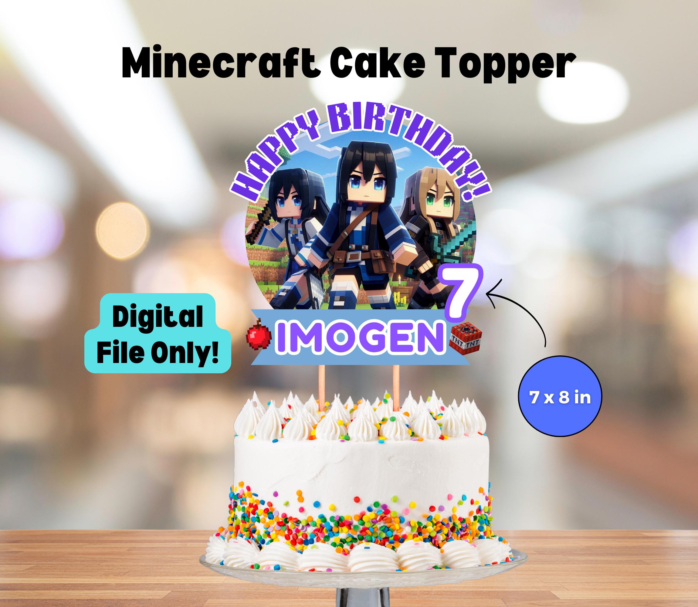 Custom Minecraft Girl Cake Topper Printable