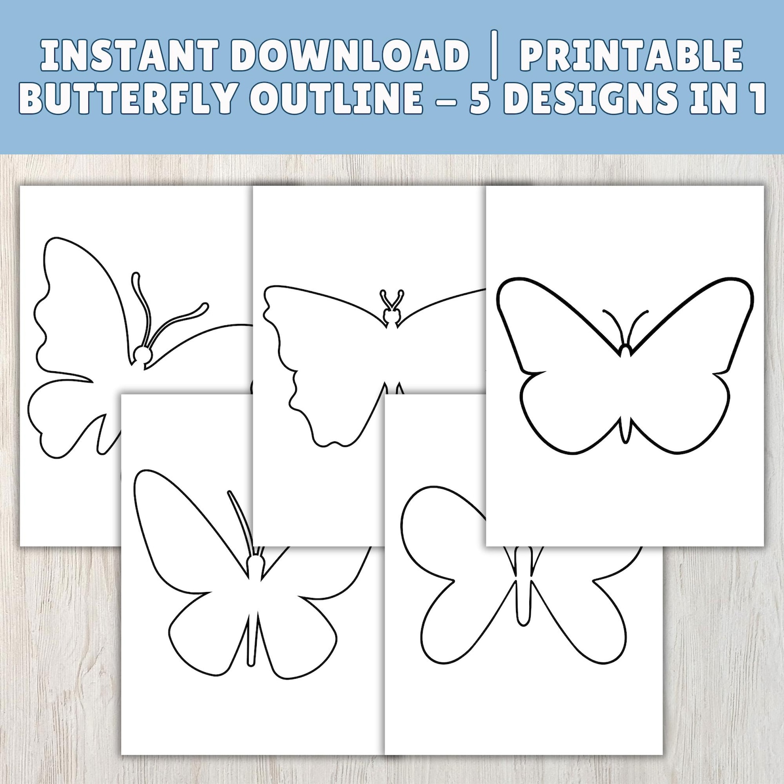 Large Butterfly Template.pdf Printable Butterfly Template PDF 5 Butterfly Coloring Page Spring ...