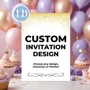 Premium Custom Design Geburtstagseinladung auf Bestellung Angepasste Geburtstag lädt druckbare Einladung personalisierte Karte Gastgeschenke