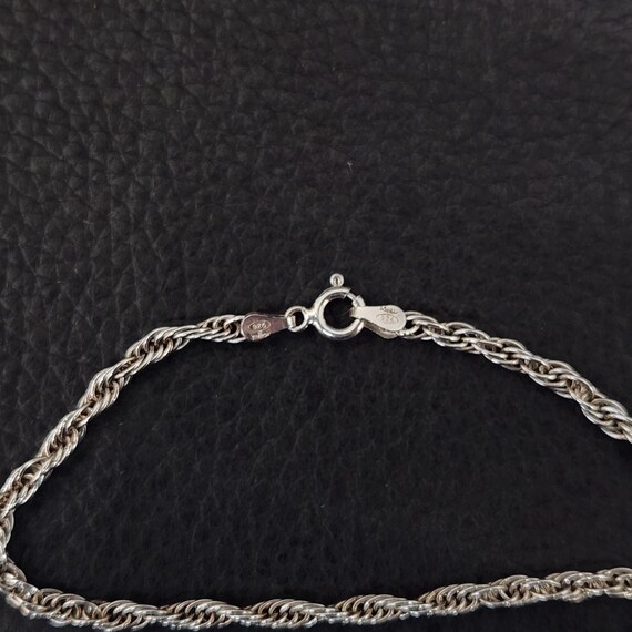 Vintage 925 Solid Sterling Silver Braided Rope Ch… - image 4