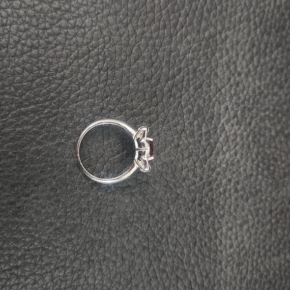 Vintage 925 Solid Sterling Silver Ruby Floral Hal… - image 6