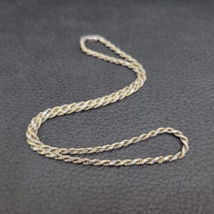 Vintage 925 Sterling Silver Single Twist Twisted Braided Rope Necklace 18&quot;
