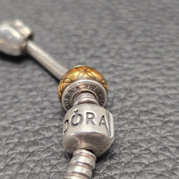 925 Solid Sterling Silver Pandora Bangle Charm Br… - image 7