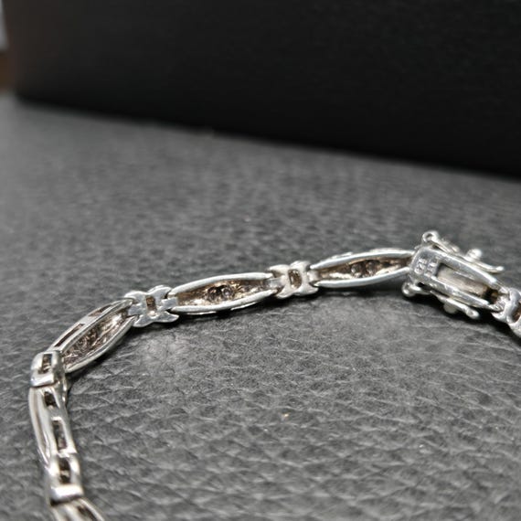 925 Solid Sterling Silver Rectangular Tennis Brac… - image 4