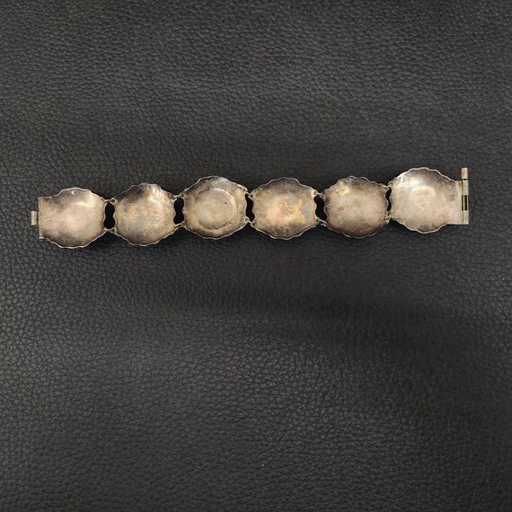 925 Solid Sterling Silver Round Turquoise Cabocho… - image 6