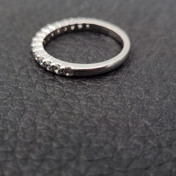 Vintage 925 Solid Sterling Silver Pave Set Half E… - image 4