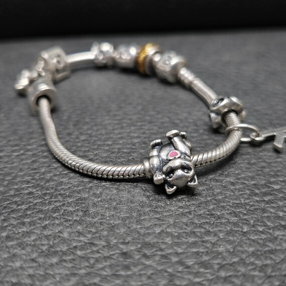 925 Solid Sterling Silver Pandora Bangle Charm Br… - image 6