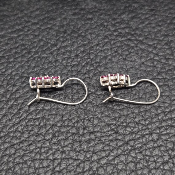 Vintage 925 Solid Sterling Silver Pink CZ Flower … - image 6