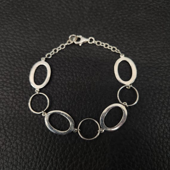 Vintage 925 Solid Solid Sterling Silver Oval & Ci… - image 2