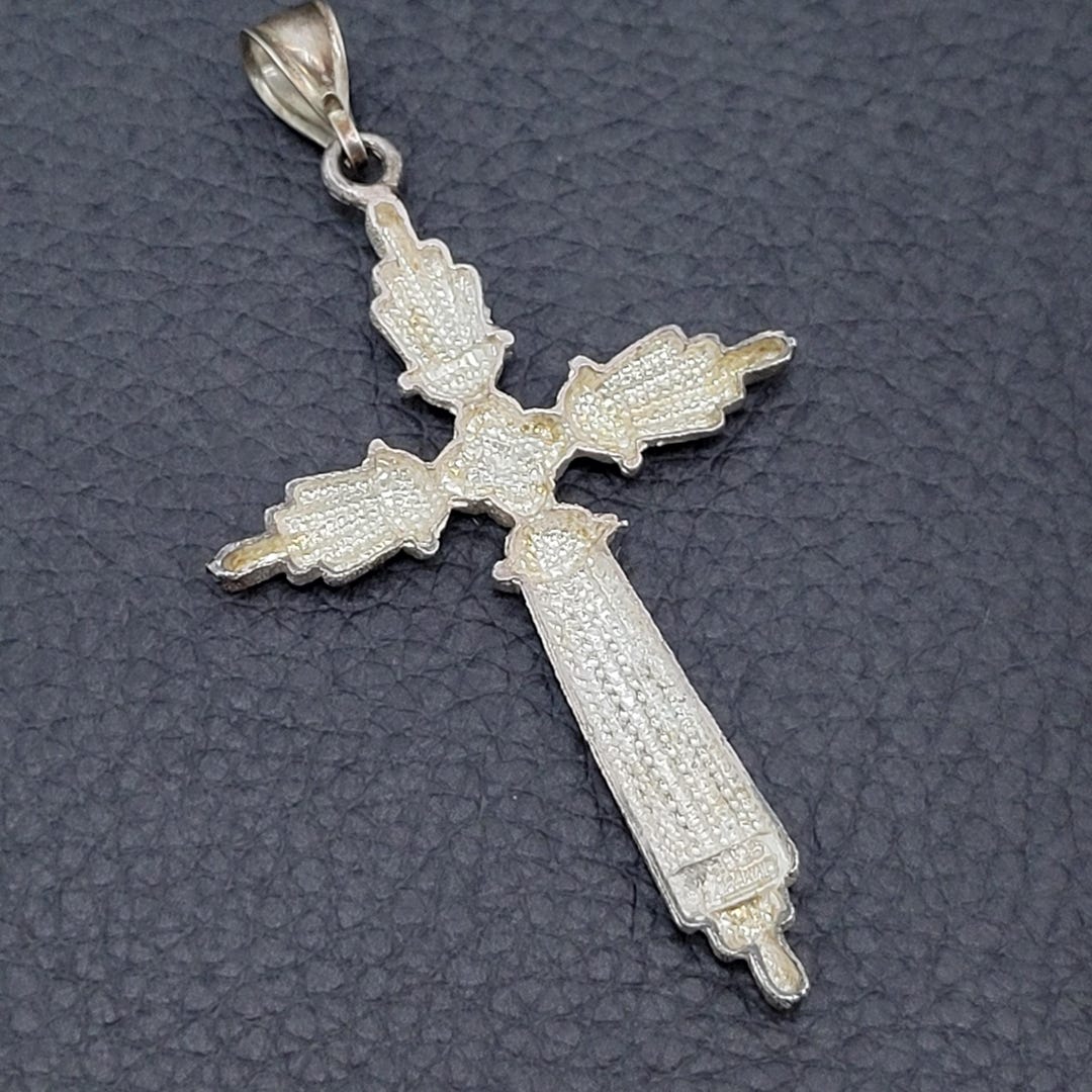 Vintage 925 Solid Sterling Silver Vintage Cross Pendant 2.7" - Etsy