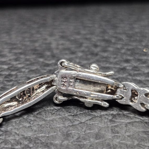925 Solid Sterling Silver Rectangular Tennis Brac… - image 5