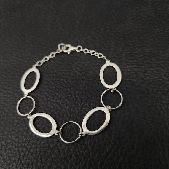 Vintage 925 Solid Solid Sterling Silver Oval & Ci… - image 1