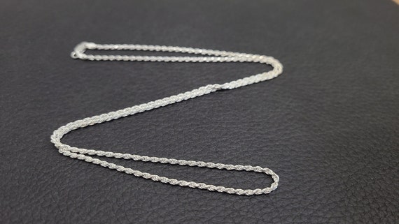 Vintage 925 Sterling Silver Braided Rope Chain Ne… - image 1