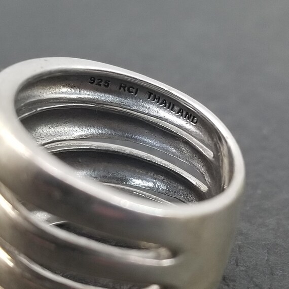 Vintage 925 Solid Sterling Silver Quad Ridge Stac… - image 6