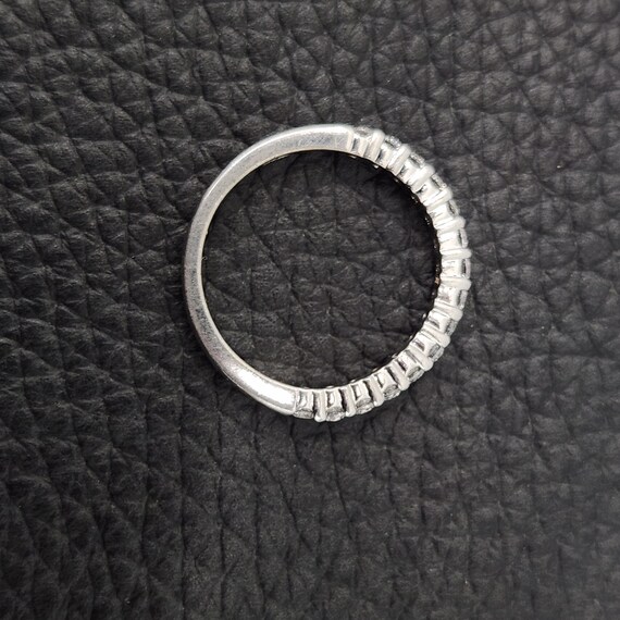 Vintage 925 Solid Sterling Silver Pave Set Half E… - image 5