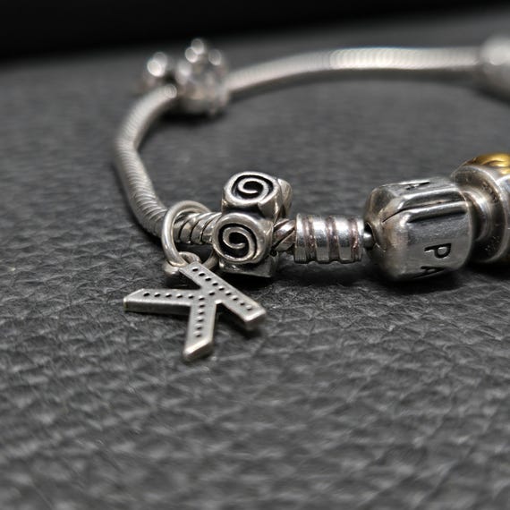 925 Solid Sterling Silver Pandora Bangle Charm Br… - image 2