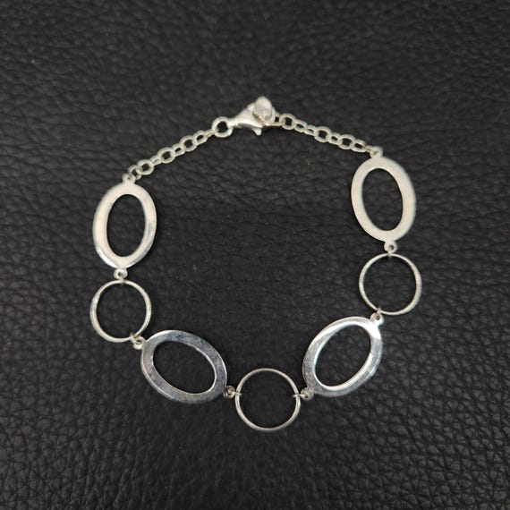 Vintage 925 Solid Solid Sterling Silver Oval & Ci… - image 3