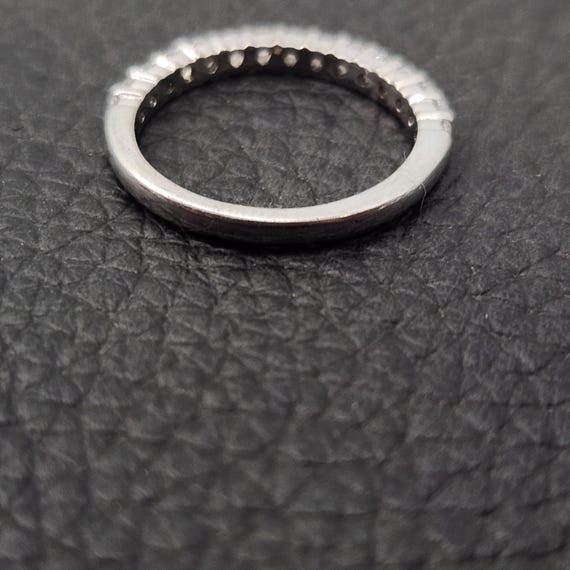 Vintage 925 Solid Sterling Silver Pave Set Half E… - image 3