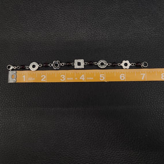 Vintage 925 Solid Sterling Silver Hammered Geomet… - image 6