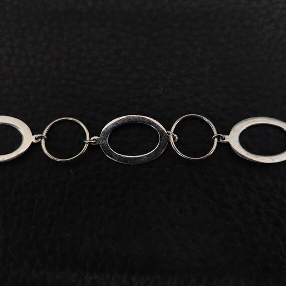 Vintage 925 Solid Solid Sterling Silver Oval & Ci… - image 4