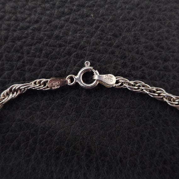 Vintage 925 Solid Sterling Silver Braided Rope Ch… - image 5