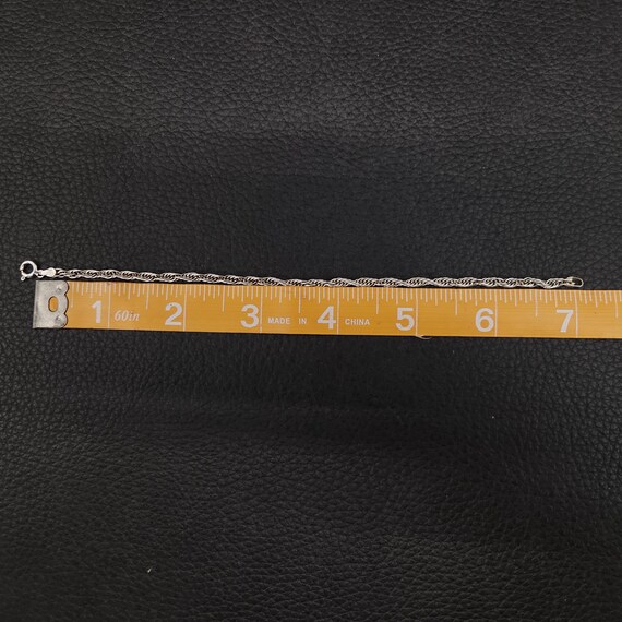 Vintage 925 Solid Sterling Silver Braided Rope Ch… - image 6