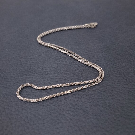 Vintage 925 Sterling Silver Wheat Rope Chain 20"
