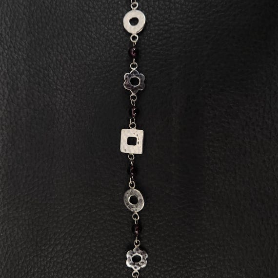 Vintage 925 Solid Sterling Silver Hammered Geomet… - image 4