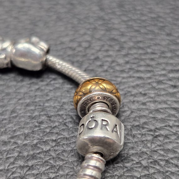 925 Solid Sterling Silver Pandora Bangle Charm Br… - image 8