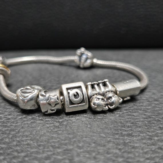 925 Solid Sterling Silver Pandora Bangle Charm Br… - image 4