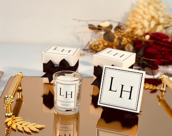 Personalized Wedding Favor Candle: Custom Name, Elegant Keepsake