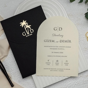 Mariages, faire-part de mariage, faire-part d'anniversaire, faire-part élégant arc blanc,