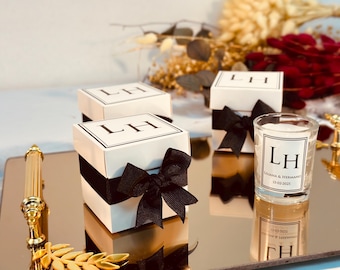 Personalized Wedding Favor Candle: Custom Name Engagement Gift