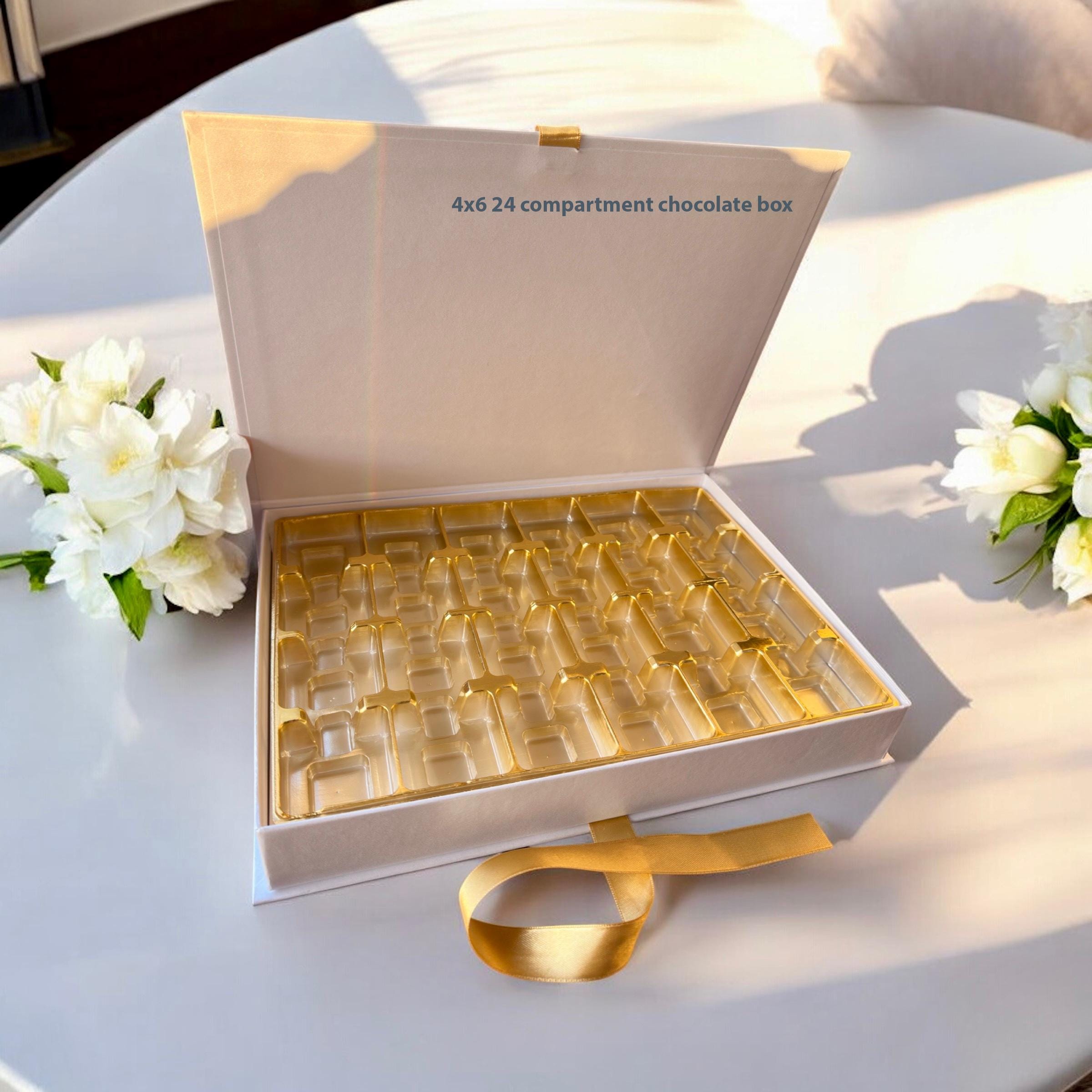 1 Handmade Chocolate Box with 24 & 16 Compartments for Wedding or Baby Shower Gifts