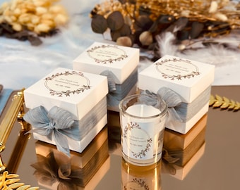Personalized Wedding Favor Candle: Custom Name, Elegant Keepsake