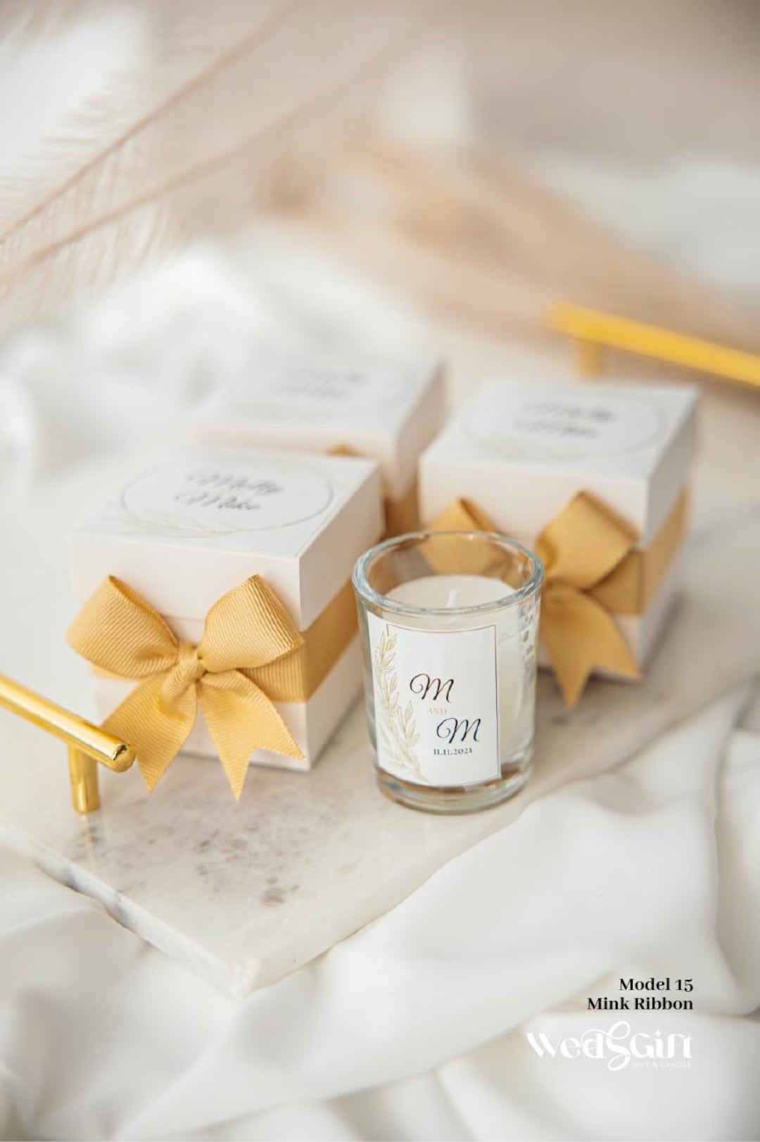 Personalized Wedding Favor Candle Box – Elegant Gift for Engagement or ...
