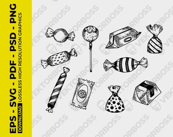 Dulces SVG Paquete de dulces SVG Dulces SVG fáciles de editar