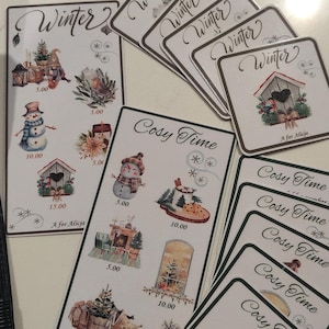 PDF Mini-boîte Saison d'hiver | 2 trackers avec 10 mini-cartes, à gratter, un tableau de bord et un bordereau de reconnaissance de dette | Défi saisonnier | Défi de sauvegarde de la boîte