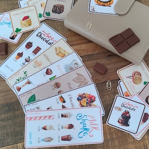 Coffret de chocolats en format PDF | PDF avec A6 Économie de défis avec 30 mini-cartes