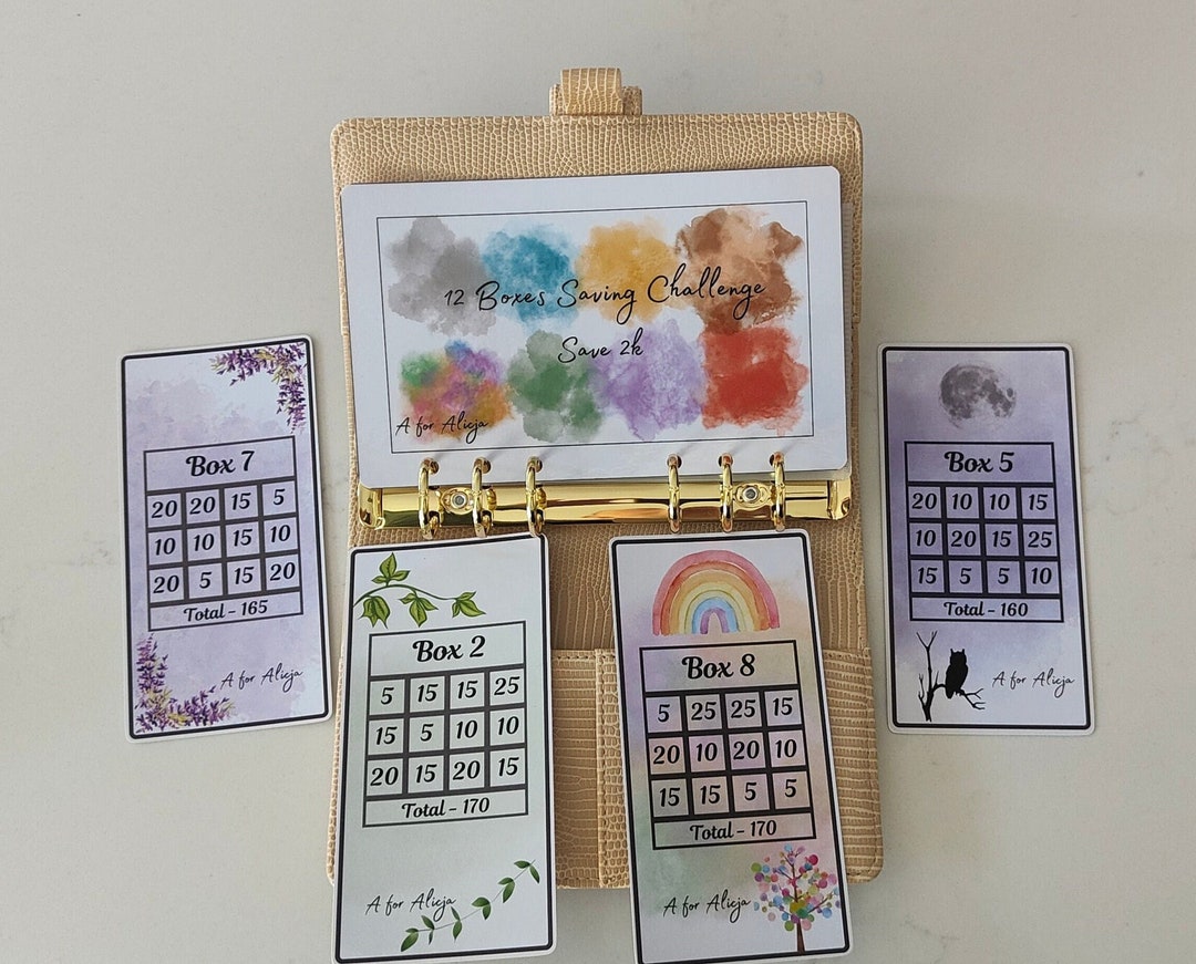 2k Saving Challenge PDF - 12 Boxes (trackers) With Dashboard | Save ...