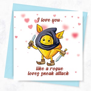 Rogue Loves Sneak Attack Card / Tarjeta del Día de San Valentín / Tarjeta de Aniversario / Tarjeta de San Valentín DND / Tarjeta de Aniversario DND / Tarjeta de Parejas