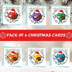 6 Weihnachtskarten | RPG Weihnachtskarten | Fantasie Weihnachtskarten | DND Weihnachtskarten | DND Dice Weihnachtskarten | Weihnachtskarten